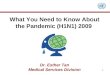 What You Need to Know About the Pandemic (H1N1) 2009  Dr. Esther Tan Medical Services Division