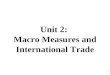 Unit 2:  Macro Measures and International Trade
