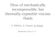 Flow of mechanically incompressible, but thermally expnsible viscous fluids