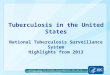 Tuberculosis in the United States National Tuberculosis Surveillance System Highlights from 2013