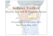 Intranet Toolkits Bonnie Burwell & Stephen Abram