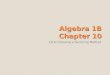 Algebra 1B Chapter 10