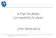 A Plan for Brain  Connectivity Analysis John Melonakos