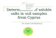 Determination of soluble salts in soil samples from Cyprus
