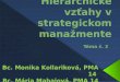 Hierarchické vzťahy v strategickom manažmente Téma č. 2