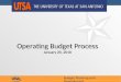 Operating Budget Process January 20, 2010
