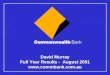 David Murray Full Year Results -  August 2001 commbank.au