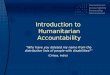 Introduction to  Humanitarian Accountability