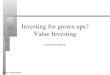 Investing for grown ups? Value Investing
