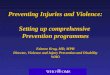 Preventing Injuries and Violence: Setting up comprehensive  Prevention programmes
