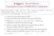 Triggers : The Problem - Examples from COMPANY Database