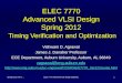 ELEC 7770 Advanced VLSI Design Spring 2012 Timing Verification and Optimization