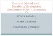 Content Model and   Disability Evaluation Constructs (DEC) Inventory