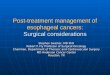 Post-treatment management of esophageal cancers: Surgical considerations