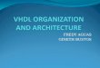 VHDL  ORGANIZATION AND  ARCHITECTURE
