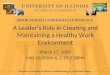 A Leader’s Role in Creating and Maintaining a Healthy Work Environment