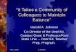 “It Takes a Community of Colleagues to Maintain Balance”