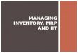 Managing  Inventory , MRP and JIT