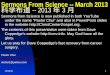 Sermons From Science -- March 2013 科学布道 -- 2013 年 3 月