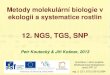 Metody molekulární biologie v ekologii a systematice rostlin 12 .  NGS, TGS, SNP