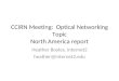 CCIRN Meeting:  Optical Networking Topic North America report