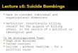 Lecture 16: Suicide Bombings