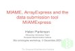MIAME, ArrayExpress and the data submission tool MIAMExpress