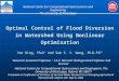 Optimal Control of Flood Diversion in Watershed Using Nonlinear Optimization