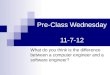 Pre-Class Wednesday  11-7-12