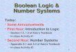 Boolean Logic & Number Systems