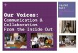 Our Voices:  Communication & Collaboration  From the Inside Out