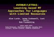 AVENUE/LETRAS: Learning-based MT Approaches for Languages with Limited Resources