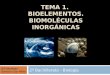 TEMA 1.  Bioelementos. Biomoléculas Inorgánicas