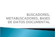 BUSCADORES, METABUSCADORES, BASES DE DATOS DOCUMENTAL