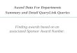 Finding awards based on an associated Sponsor Award Number
