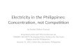 Electricity in the Philippines: Concentration, not Competition