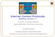 Internet Control Protocols Reading: Section 4.1