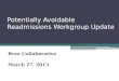 Potentially Avoidable Readmissions Workgroup Update