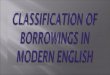 Classification of borrowings in Modern English