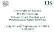 University of Sussex  ITE Partnership  School Direct Mentor and Professional Tutor Briefing