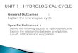 UNIT 1 : HYDROLOGICAL CYCLE