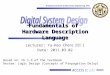 Fundamentals of  Hardware Description Language