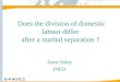 Does the division of domestic labour differ  after a marital separation ?