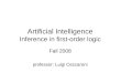 Artificial Intelligence Inference in first-order logic