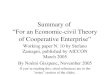 Summary of  “For an Economic-civil Theory of Cooperative Enterprise”