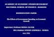 ACADEMY OF ECONOMIC STUDIES BUCHAREST DOCTORAL SCHOOL OF FINANCE - BANKING DISSERTATION  PAPER