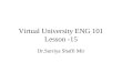 Virtual University ENG 101 Lesson -15