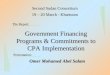 Government Financing Programs & Commitments to CPA Implementation
