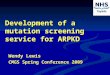Development of a mutation screening service for ARPKD