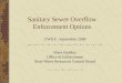 Sanitary Sewer Overflow Enforcement Options